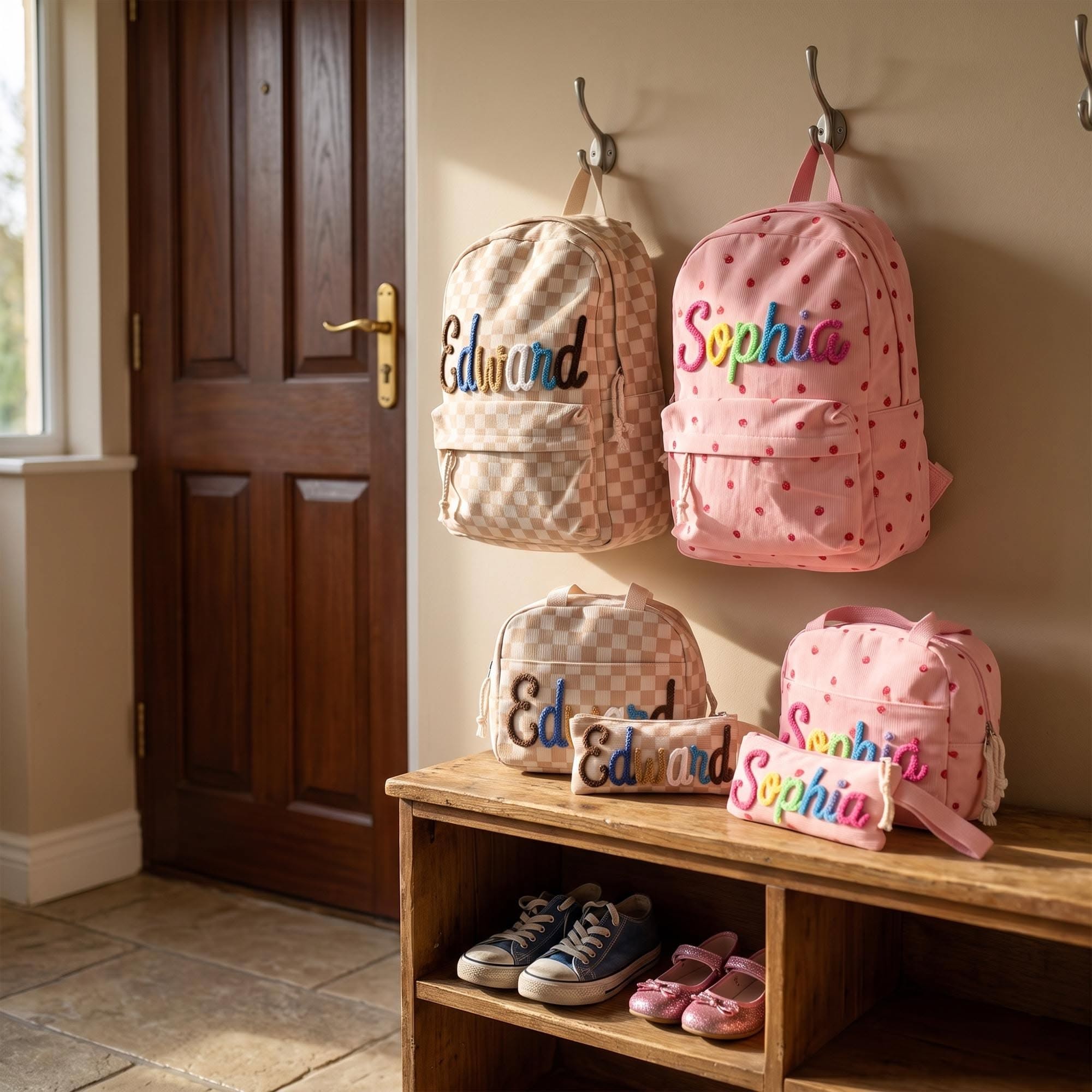 Personalized Corduroy Kids Backpack Set — Custom Back to School Gift for Boys Girls