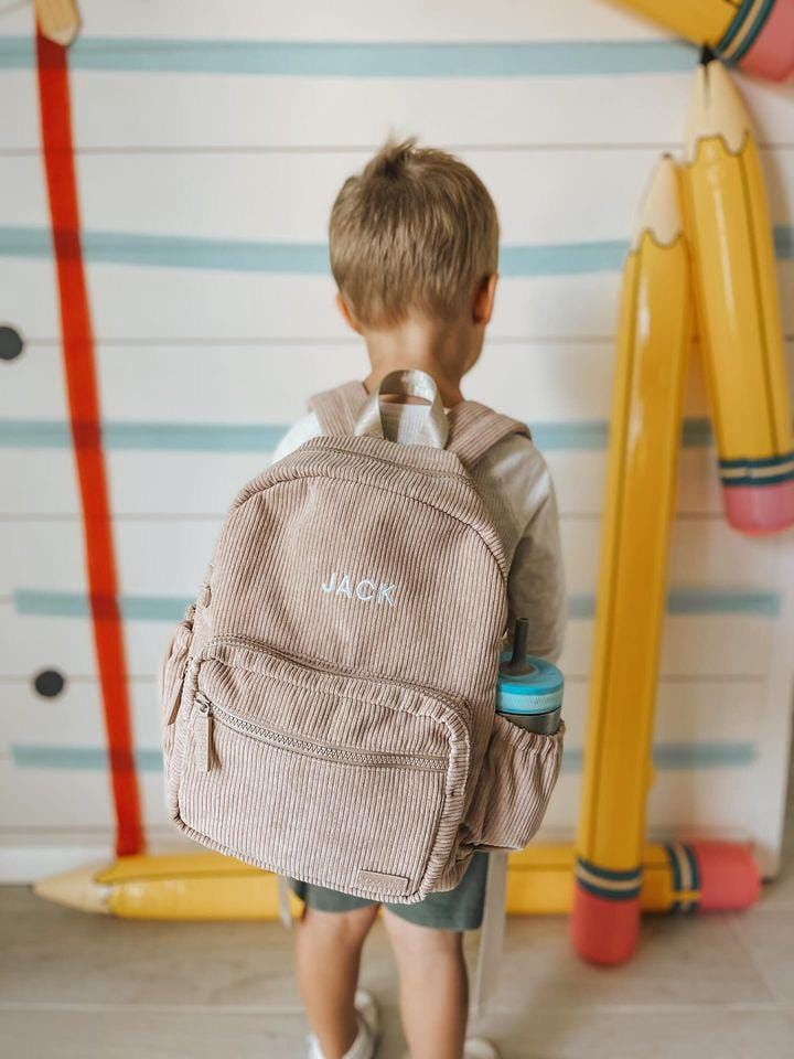 Personalized Boys Backpack|Custom Toddler Boy Birthday Gift|Daycare Book bag|Corduroy Backpack with Name|Embroidered Boys Easter Gift
