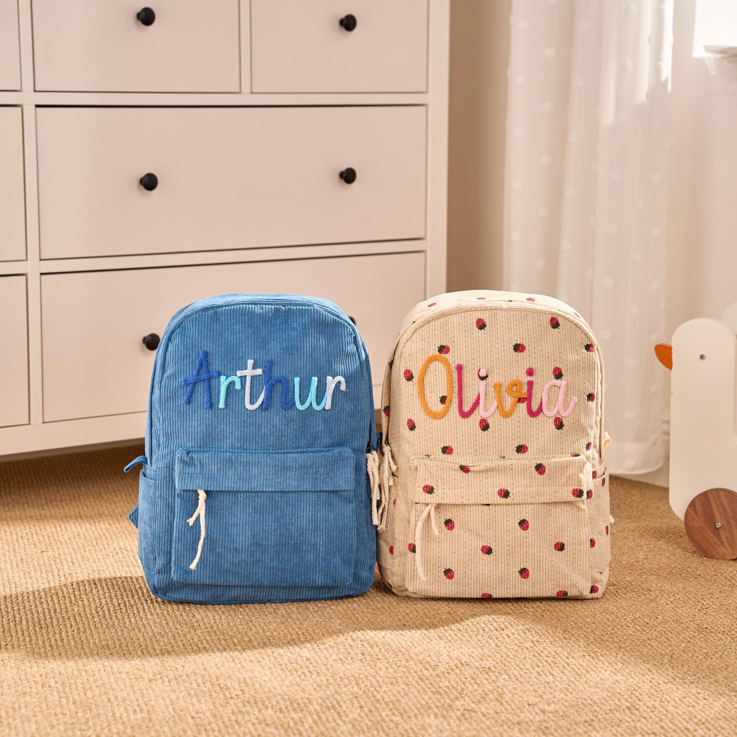 Personalized Corduroy Backpack * Back to School Gift for Boys & Girls * Custom Name Kids School Bag * Back to School * Kid Gift