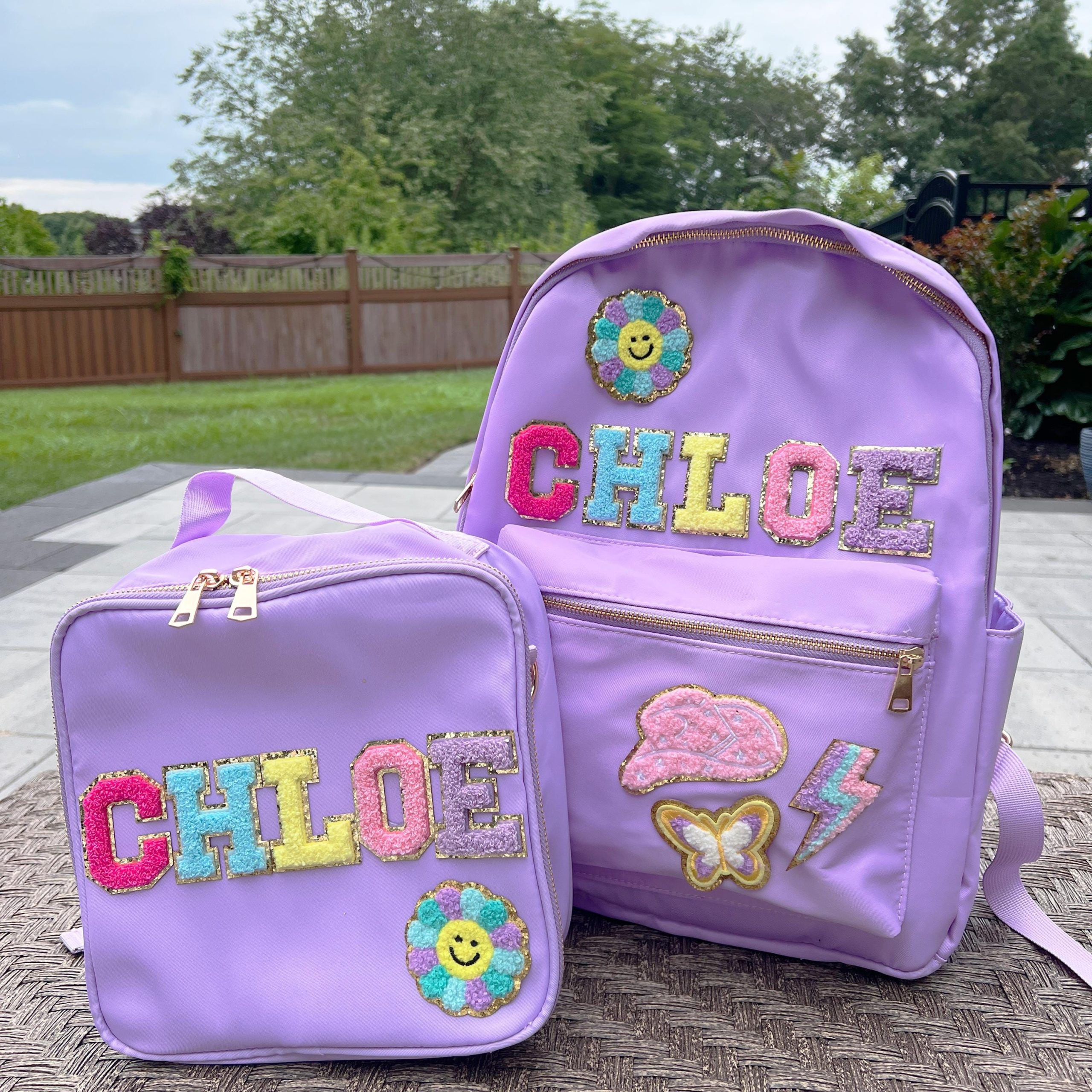 Personalized Kids Backpack & Lunchbox Set with Patches