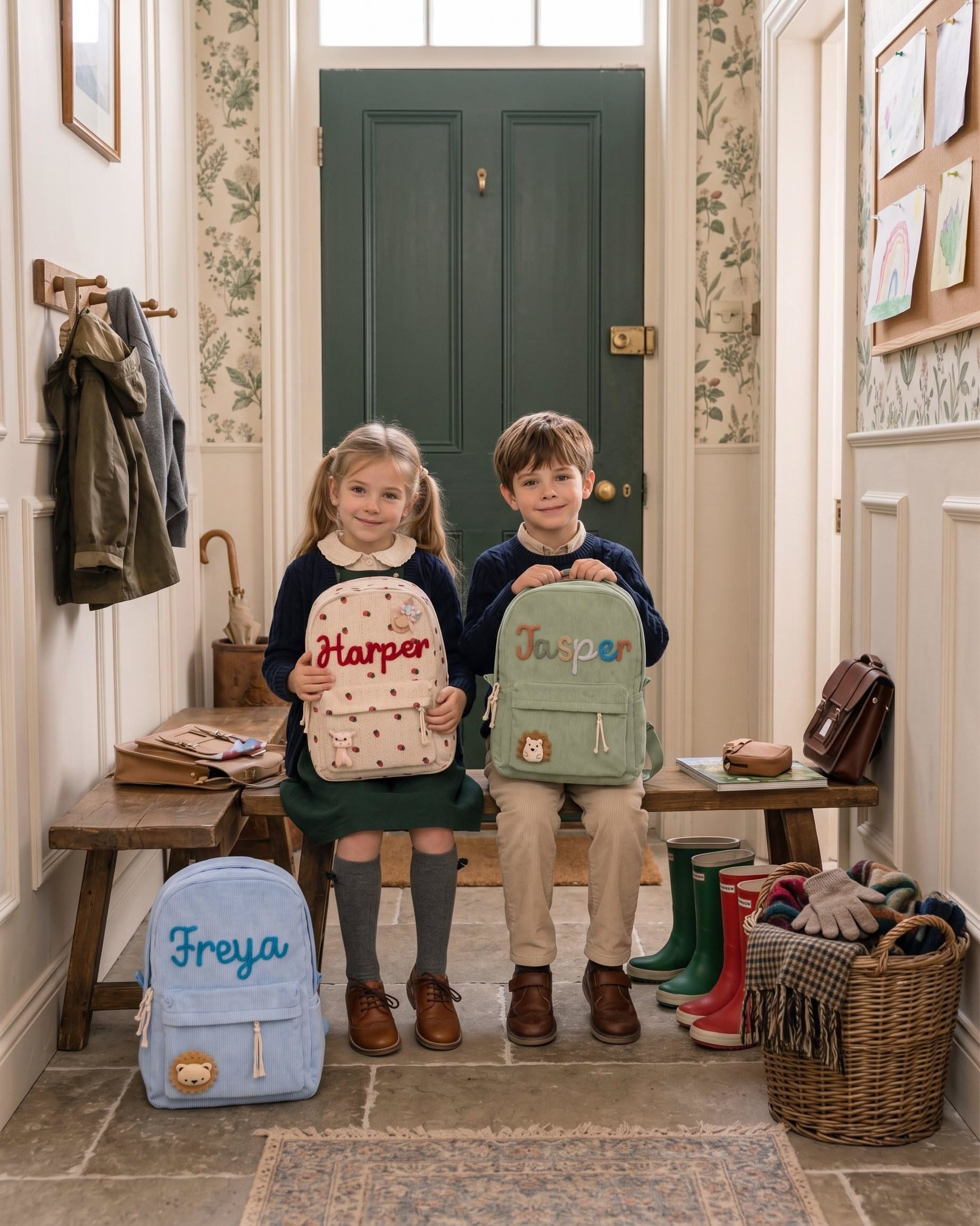Personalized Corduroy Backpack , Custom Name Kids School Bag, Toddler Preschool Backpack, Back to School Gift for Boys & Girls
