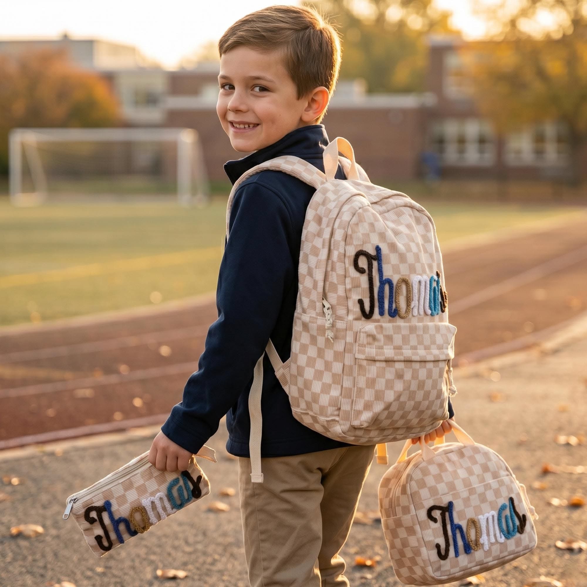 Custom Kid’s School Bag –  Personalized Handmade Name Lettering Backpack – Back to School Gifts